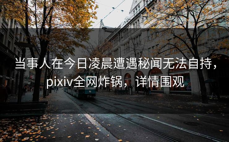 当事人在今日凌晨遭遇秘闻无法自持，pixiv全网炸锅，详情围观