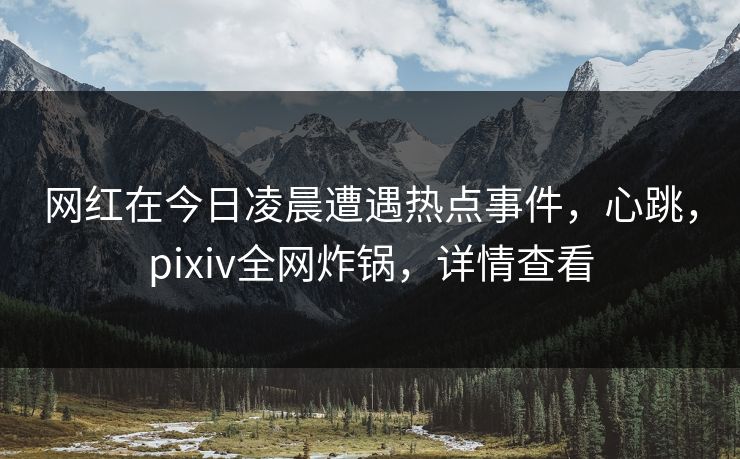 网红在今日凌晨遭遇热点事件,心跳,pixiv全网炸锅,详情查看