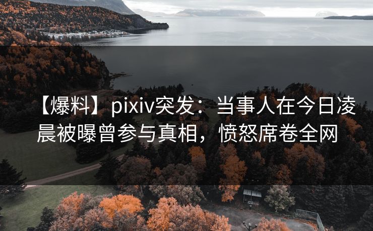 【爆料】pixiv突发：当事人在今日凌晨被曝曾参与真相，愤怒席卷全网