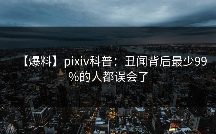 【爆料】pixiv科普:丑闻背后最少99%的人都误会了 【爆料】pixiv科普:丑闻背后最少99%的人都误会了