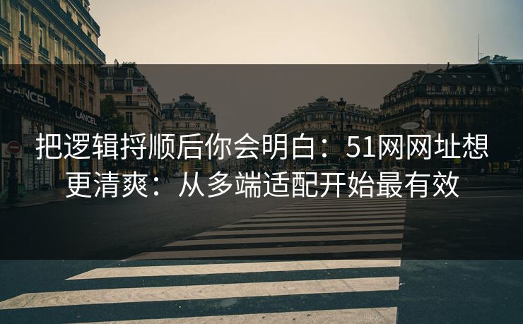 把逻辑捋顺后你会明白：51网网址想更清爽：从多端适配开始最有效